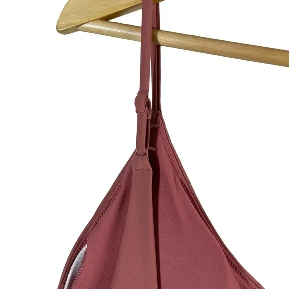 AERIE x AEO One Piece Side Cutout Swimsuit in Dusty Rose - Picture 8 of 12